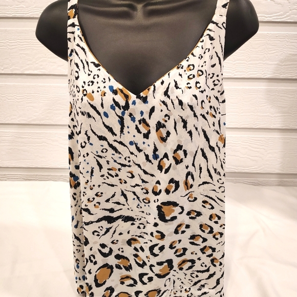 White House Black Market Tops - White House Black Market Tank Petite LG Reversible Cheetah/Leopard Print